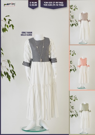 Simli Yarım Kollu Elbise