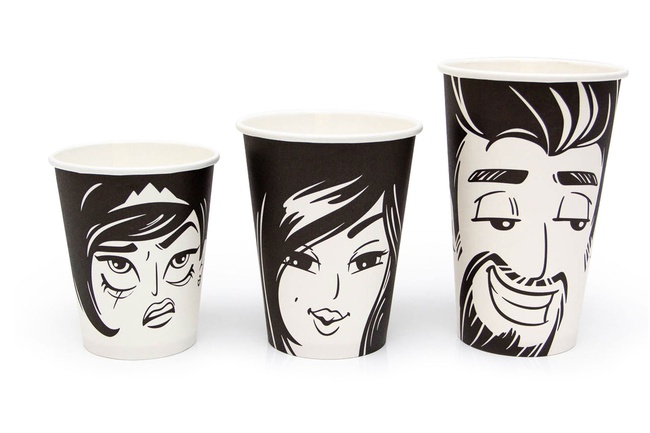СТАКАН БУМАЖНЫЙ С ДИЗАЙНОМ "ЛИЦА"