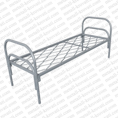 Кровать металлическая одноярусная сетка прокатная пружина ‘КП-4’