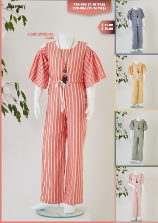 Полосатый женский комбинезон с низким рукавом