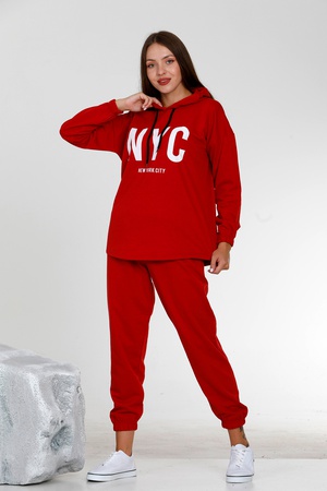 Женские спортивные костюмы - Удобная одежда - С капюшоном - 100 % хлопок