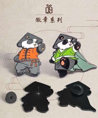 altın yaka iğnesi özel tasarım, Karikatür yaka iğnesi, Gül altın yaka iğnesi, panda hatıra sert emaye iğne üretimi, -- Qunyi Hediyeler