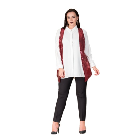 Büyük Beden Pul Payet Yelek