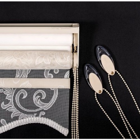 Занавес PAG, двойная механическая штора на роликах из тюля 120X200