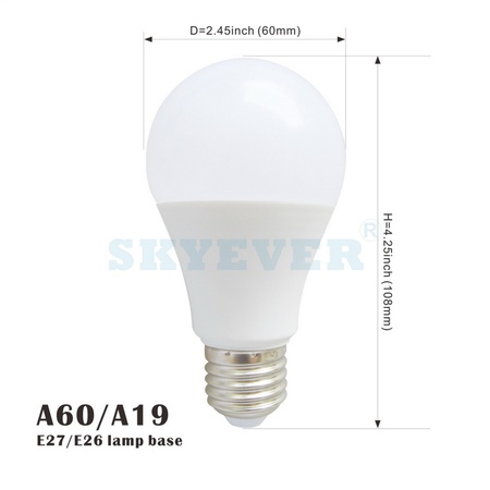 Меняющая цвет светодиодная лампа A60(A19) 8Вт RGBW