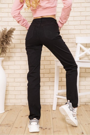 ЖЕНСКИЕ ПРЯМЫЕ ДЖИНСЫ ЧЕРНОГО ЦВЕТА