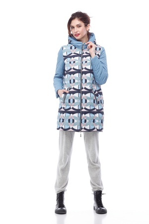 Пальто стеганое Веста, принт