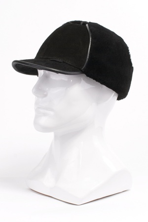 Шапка из замши с овчиной 10340Ч