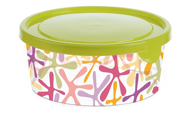 حاويات لانتاج. ديكو 0.5 لتر / 0.7 لتر أخضر فاتح دائري