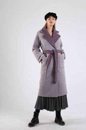 Women's coat of a loose cut, combined. # 48 combo