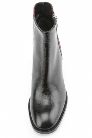 Stiefeletten mit burgunderfarbenem Pythoneinsatz bn010