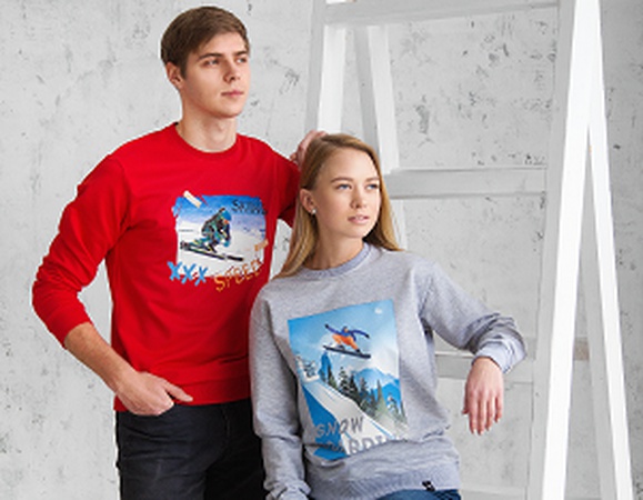 Baskılı pamuklu sweatshirt