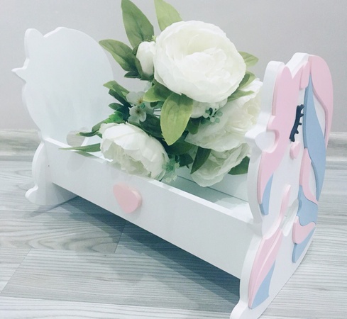 Кукольная кроватка-люлька "Единорожек"