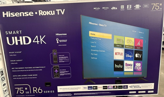 Hisense 65 İnç Sınıf R6 Dolby Vision HDR 4K UHD Roku Smart TV