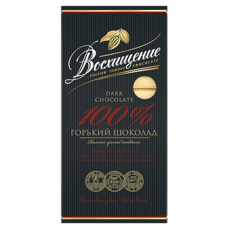 Chocolate "Voshishlenie" bitter 100% cocoa 140g