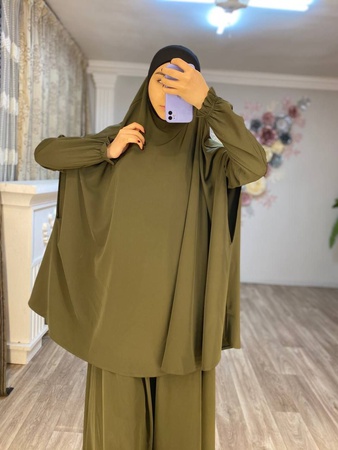 Модель Марьям  Двойка платья и джильбаб  Ткань Маржан ( отличного качества) Размеры 42-48  Цена 18.5$