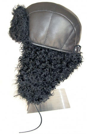 Ушанка из кожи с калганом 171682