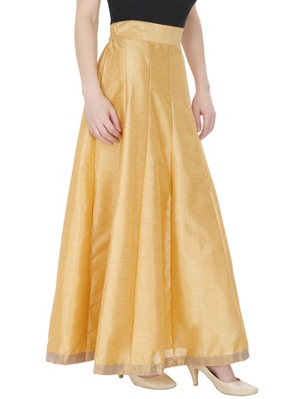 DAMEN MODE المرأة الذهبية الصلبة الحرير تنورة حجم الحرة