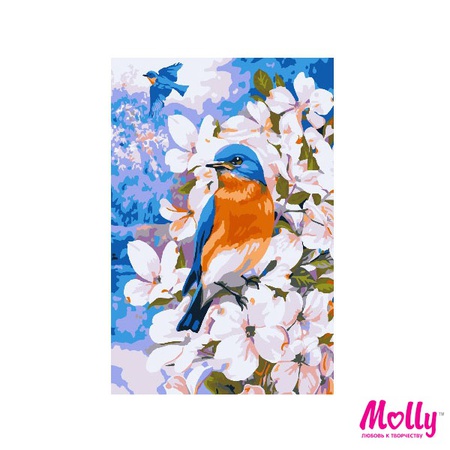 Раскраска по номерам Весенние птицы