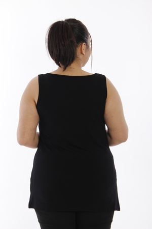 Майка большого размера с нулевым рукавом - черный (2)