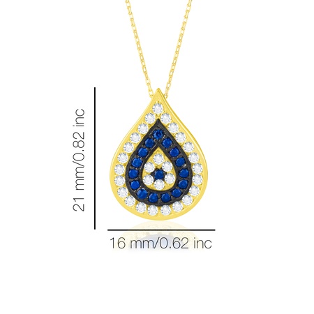 Even & Pétra 14 Ayar Altın Taşlı Damla Nazar Kolye