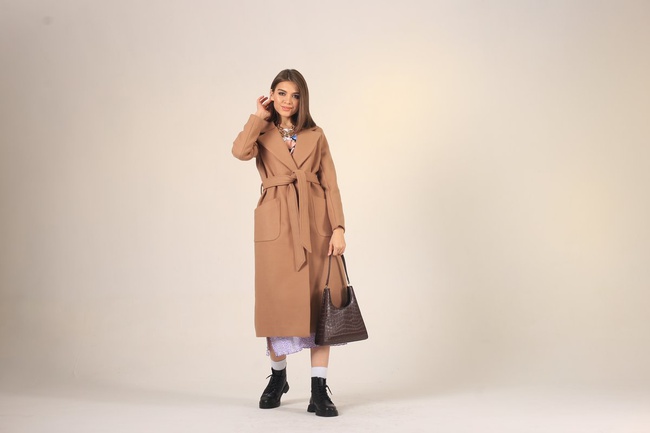 Women's coat, demi-season, with patch pockets # 14