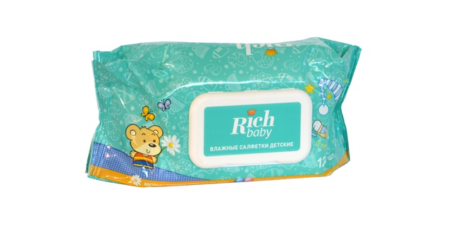 Детские влажные салфетки "Rich Baby"