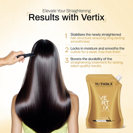 Yuthika Professional Vertix Hair Neutralizing Cream Post Straightening 500ml | Hydrolyzed Keratin , Long Lasting Straightening Results For Curly Wavy Hair