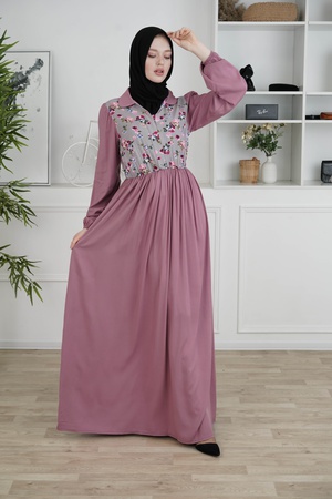 Платье с цветной полочкой. Ткань: Штапель Твил Бельмондо