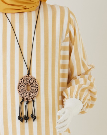 Платье в полоску с длинным рукавом