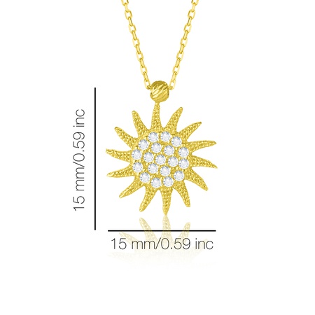 Even & Pétra 14 Ayar Altın Taşlı Güneş Kolye