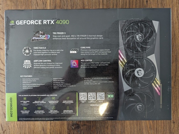 High Quality MSI GeForce RTX 4090 GAMING TRIO 24GB GDDR6X Graphics Card Fpr sale