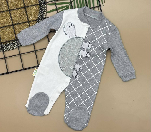 3-6/6-9/9-12 month Düğmeli ve Desenli Aylık Tulum