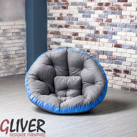 КРЕСЛО ОУСТЕР БОСТОН XL КОМБО СЕРО-ГОЛУБОЕ