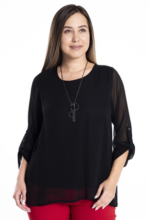 Блузка большого размера с подкладкой из шифона