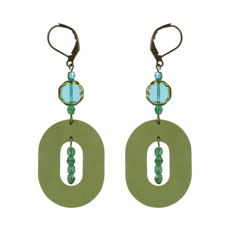 W-113T  кожаные серьги