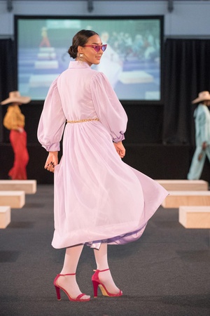 Purple Silky 60s Dress