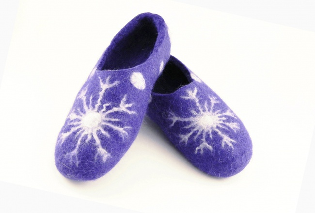 Keçe terlikler &quot;Kar taneleri&quot;