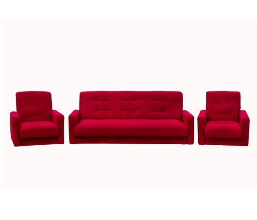 Комплект мягкой мебели Астра бордовый (диван+2кресла)