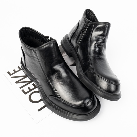 Мужские зимние ботинки из кожи на меху — стильные, универсальные, теплая модель