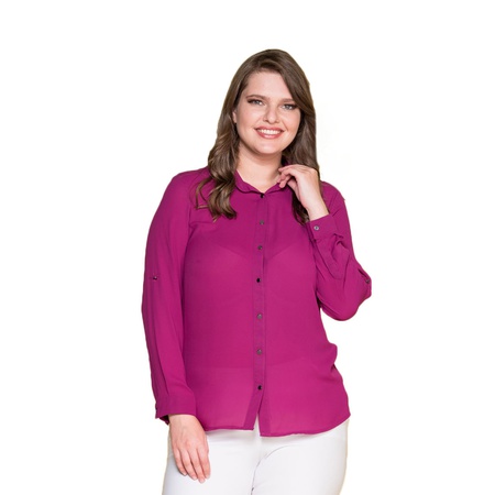 Büyük Beden Klasik Krep Gömlek