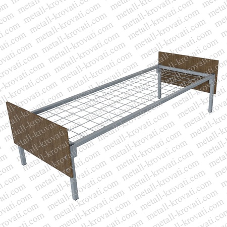 Кровать металлическая одноярусная со спинками из ЛДСП сетка сварная ‘ДКП-2’