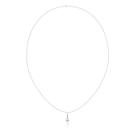 КОЛЬЕ ИЗ СЕРЕБРА С ЖЕМЧУГОМ, ФИАНИТОМ