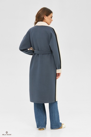 MILA NOVA COAT PV-244 MILK + DENIM