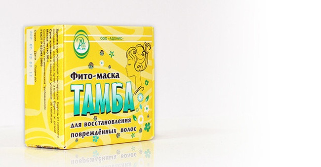 Fito-maske Tamba, zarar görmüş saçları eski haline getirmek için