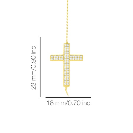 Колье с горизонтальным крестом Even & Pétra из 14-каратного золота с камнями