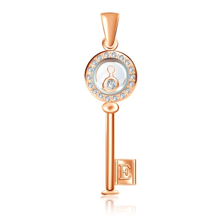 ПОДВЕСКА "КЛЮЧ" ИЗ СЕРЕБРА С ФИАНИТОМ