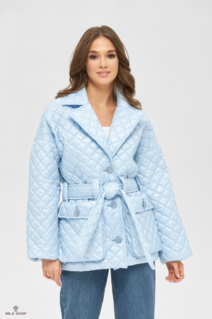 MILA NOVA КУРТКА К-168 ГОЛУБОЙ