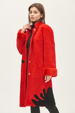 Palto Kadın Silverfox model 806 Kırmızı vizon