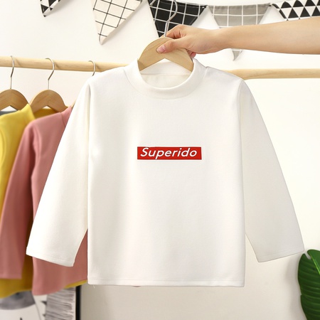 Детская нижняя рубашка с длинным рукавом, теплая осенне-зимняя новая детская футболка с высоким воротником, детская одинарная куртка, детская одежда